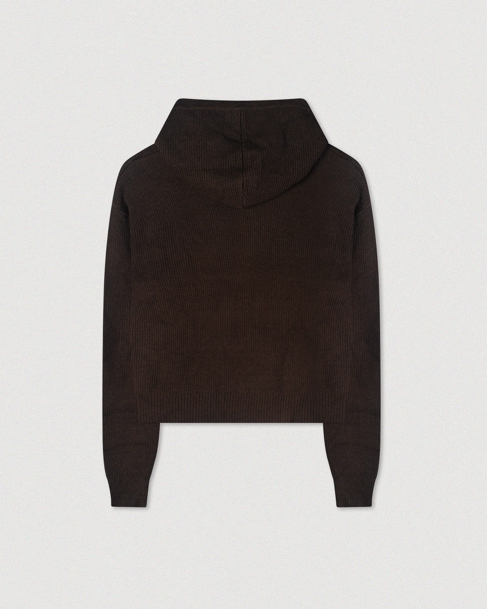 "COFFEE" CABLE KNIT CROPPED ZIP HOODIE - Image 5