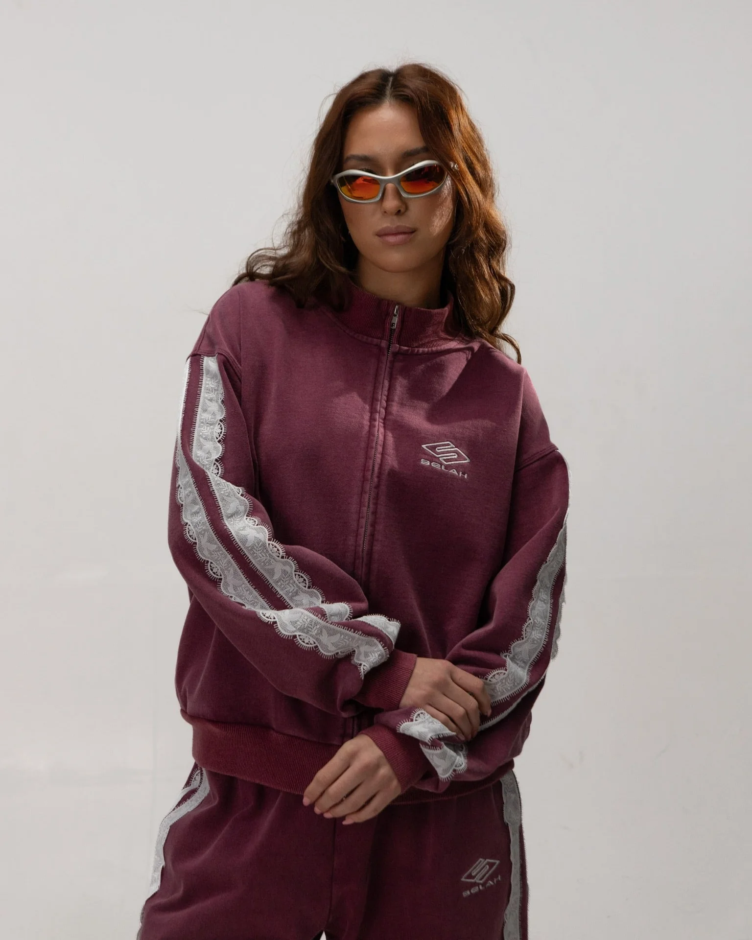 "COLUMBA" LACE STRIPED TRACKJACKET - Image 3