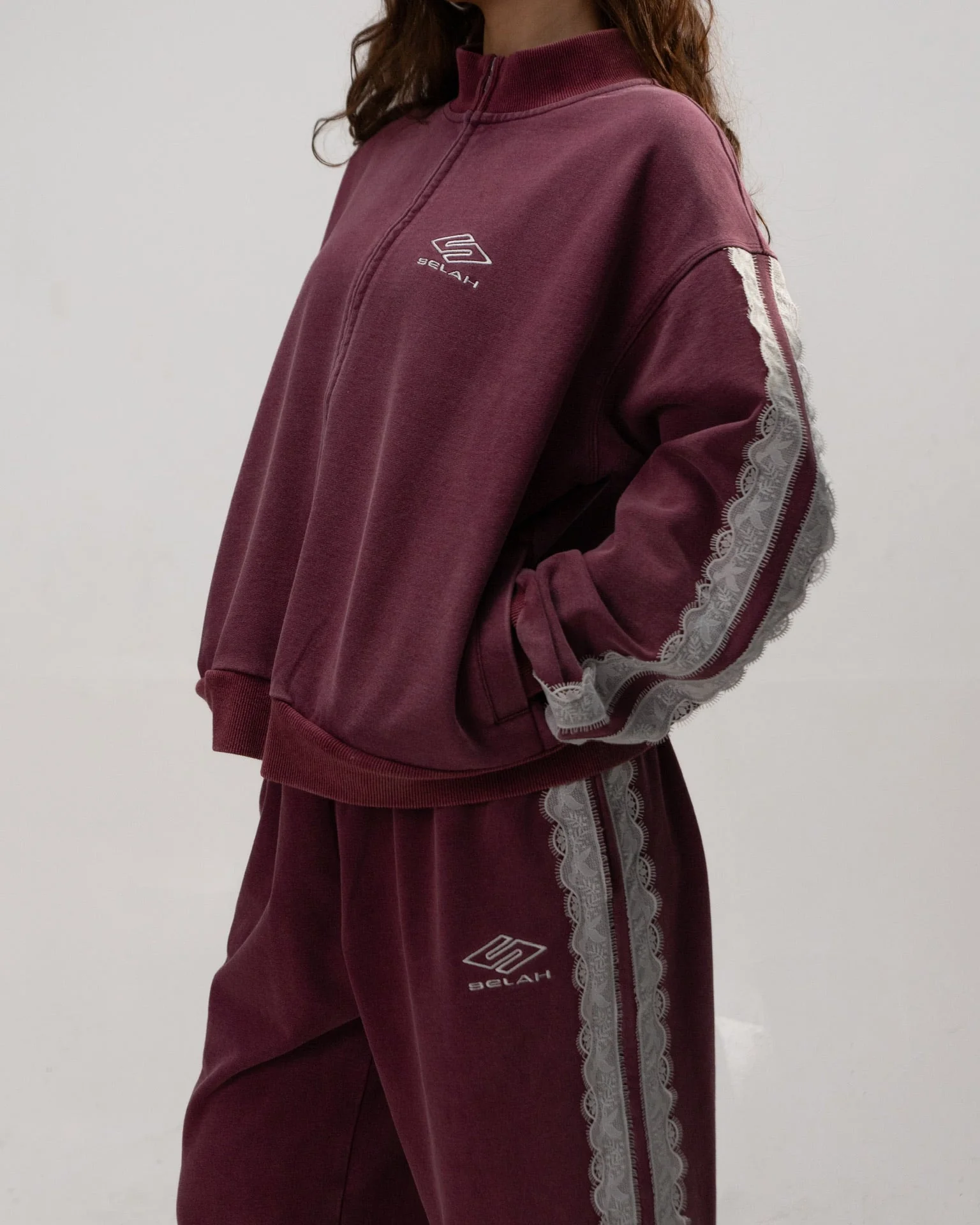 "COLUMBA" LACE STRIPED TRACKJACKET - Image 4